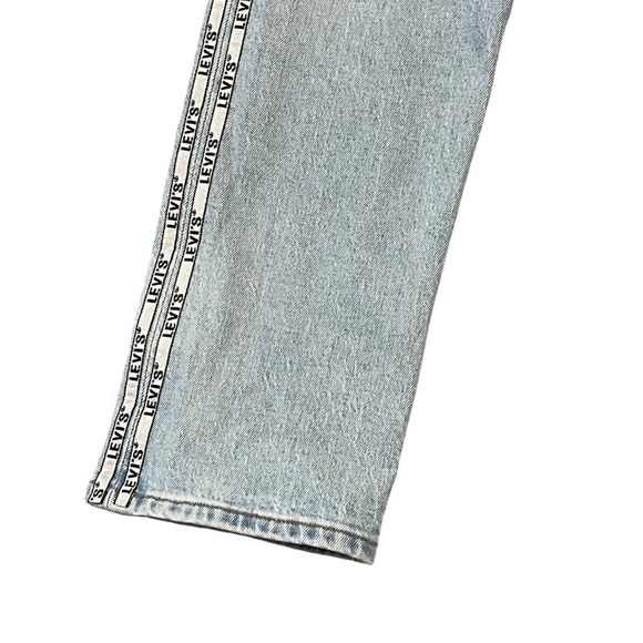 Levi Premium 501 Original Sport Stripe Cropped Jeans. Blue Size 27 #785 - Picture 8 of 12
